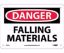 Picture of 7x10 DANGER FALLING MATERIALS Plastic Sign, Each
