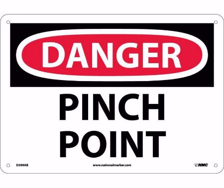 Picture of 10x14 DANGER PINCH POINT Aluminum Sign, Each