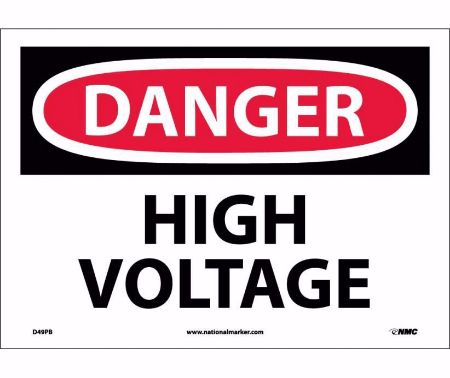 Picture of DANGER HIGH VOLTAGE Vinyl Sign, 10" X 14", per EACH