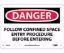 Picture of DANGER CONFINED SPACE SIGN, 7" X 10" aluminum, EACH